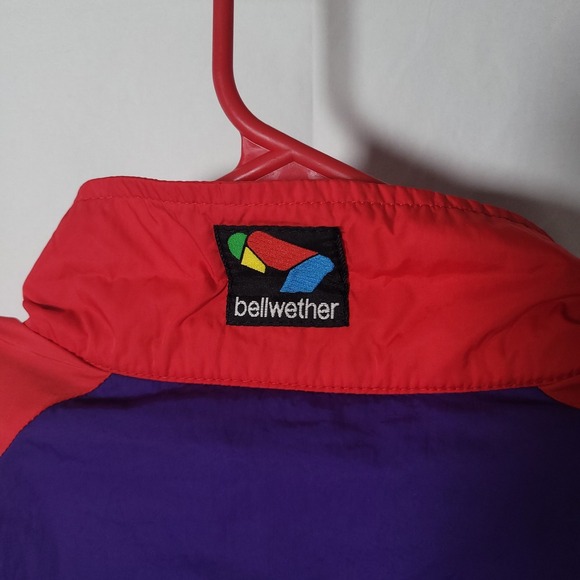 Vintage 90s Bellwether Color Block Windbreaker Cycling Jacket Large Purple Red B - Picture 8 of 8